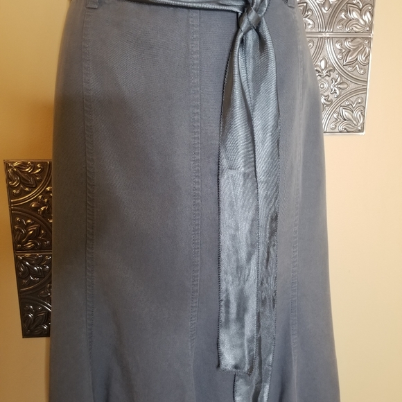 Vintage Tencel Flare Hem Skirt Side Zip  Size M - Picture 3 of 7